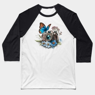 Spring Floral Camera Baseball T-Shirt